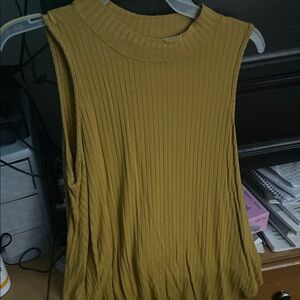 Papaya Mustard Ribbed Tank Top